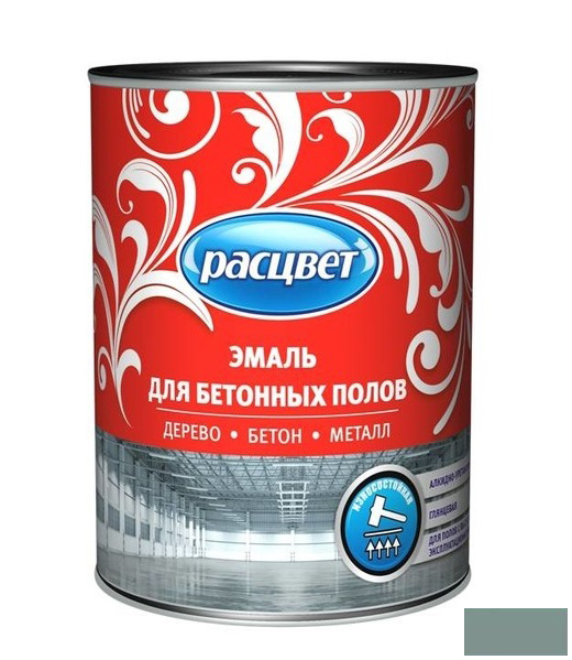 Эмаль для бетонных полов "РАСЦВЕТ" серая 2,7кг /6/